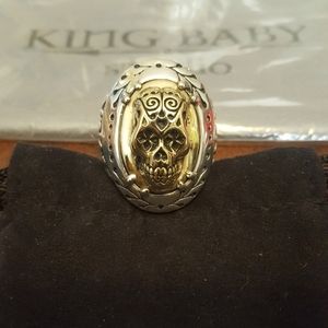 King Baby Studio dotd skull ring & necklace. Ring size 11 & chain is 24"